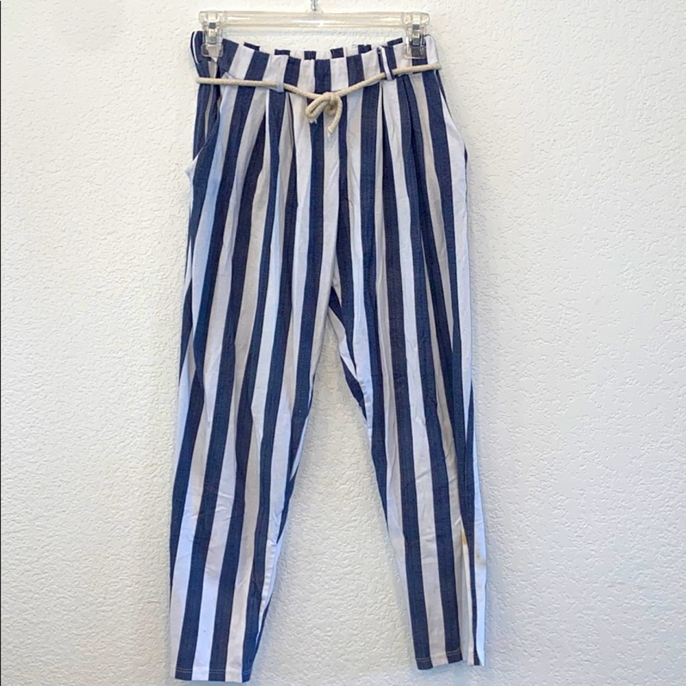 Blue and White striped pants